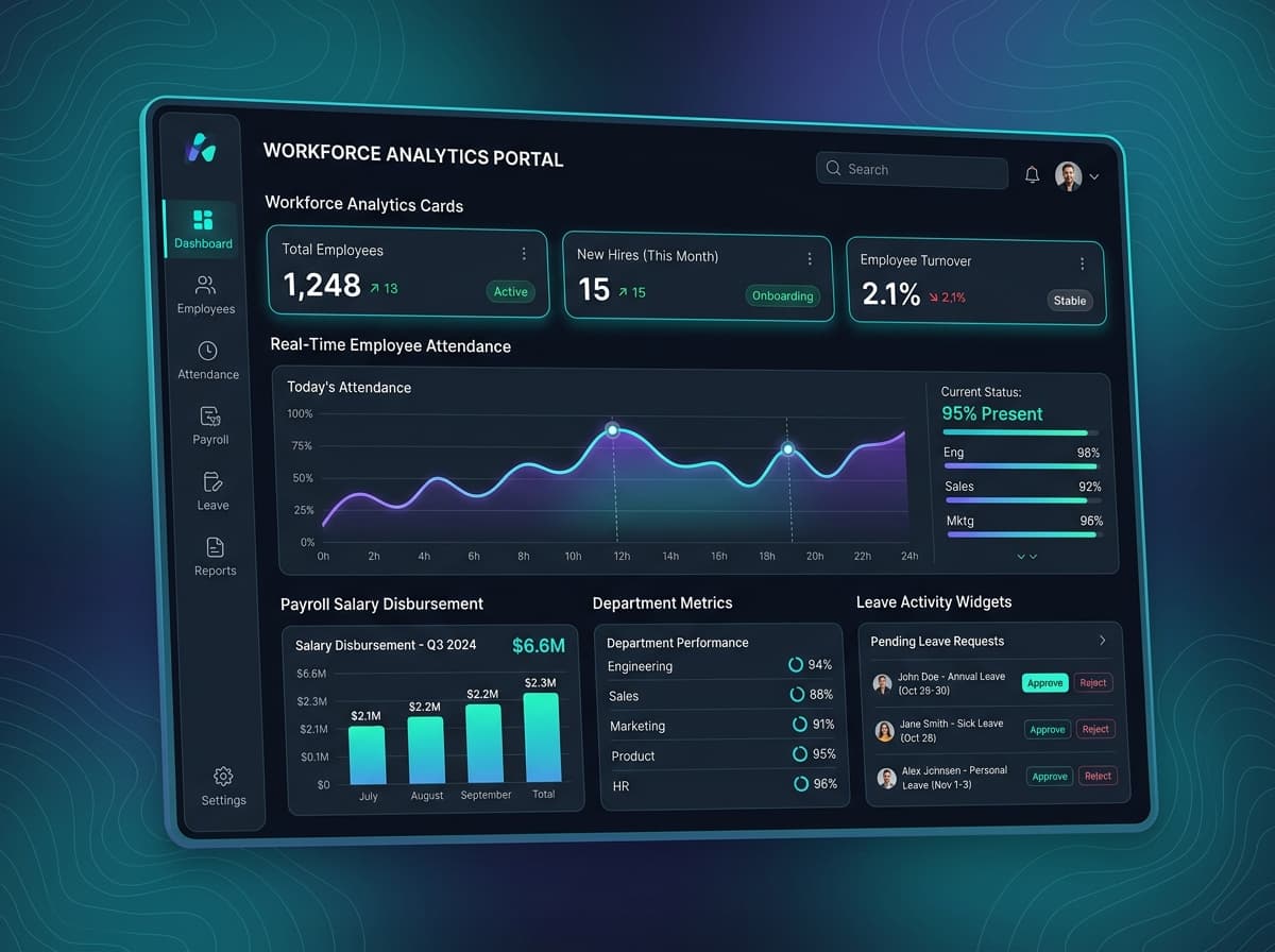 Teamzen workforce analytics and payroll dashboard